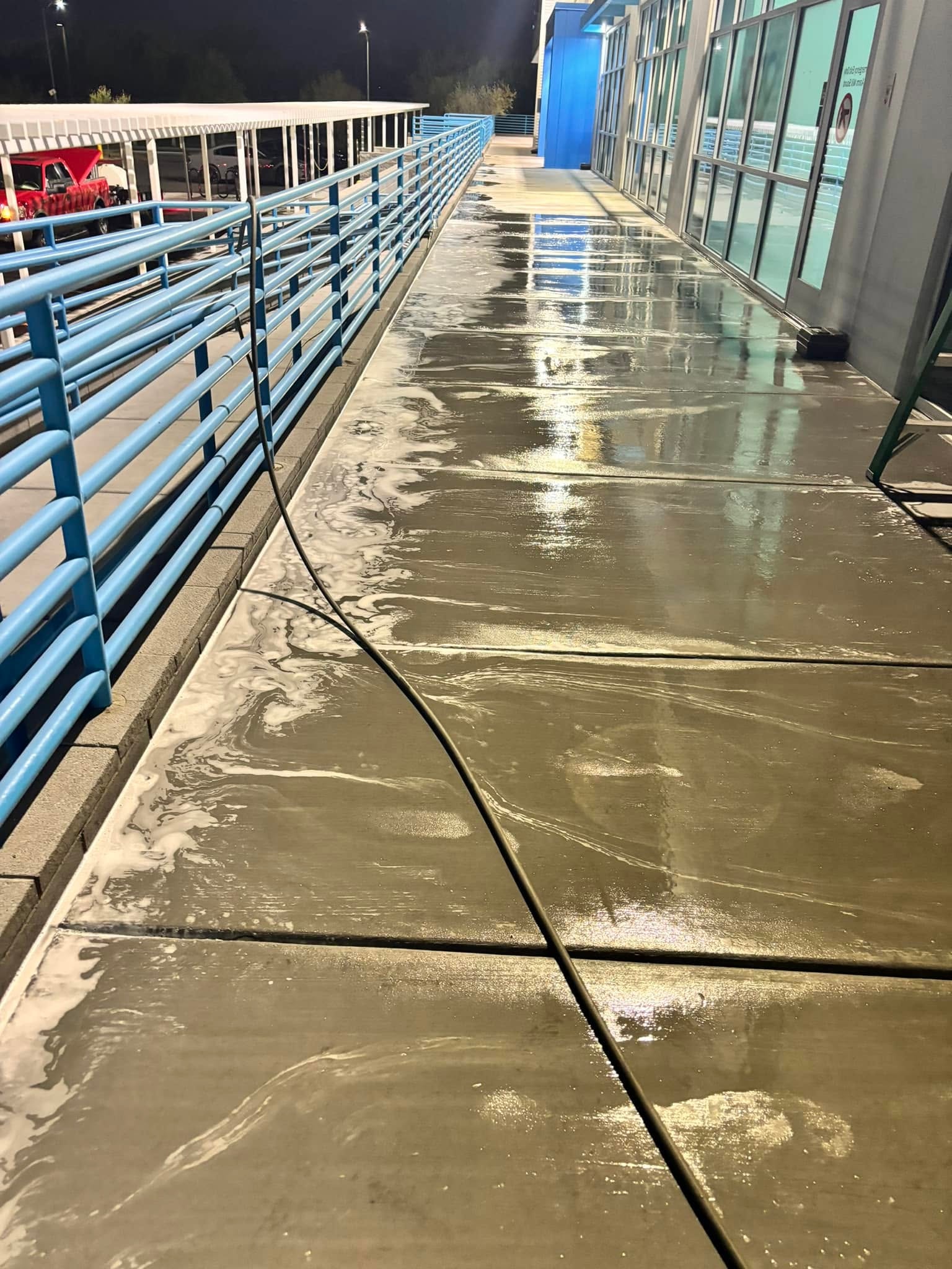 Facility walkway cleaning