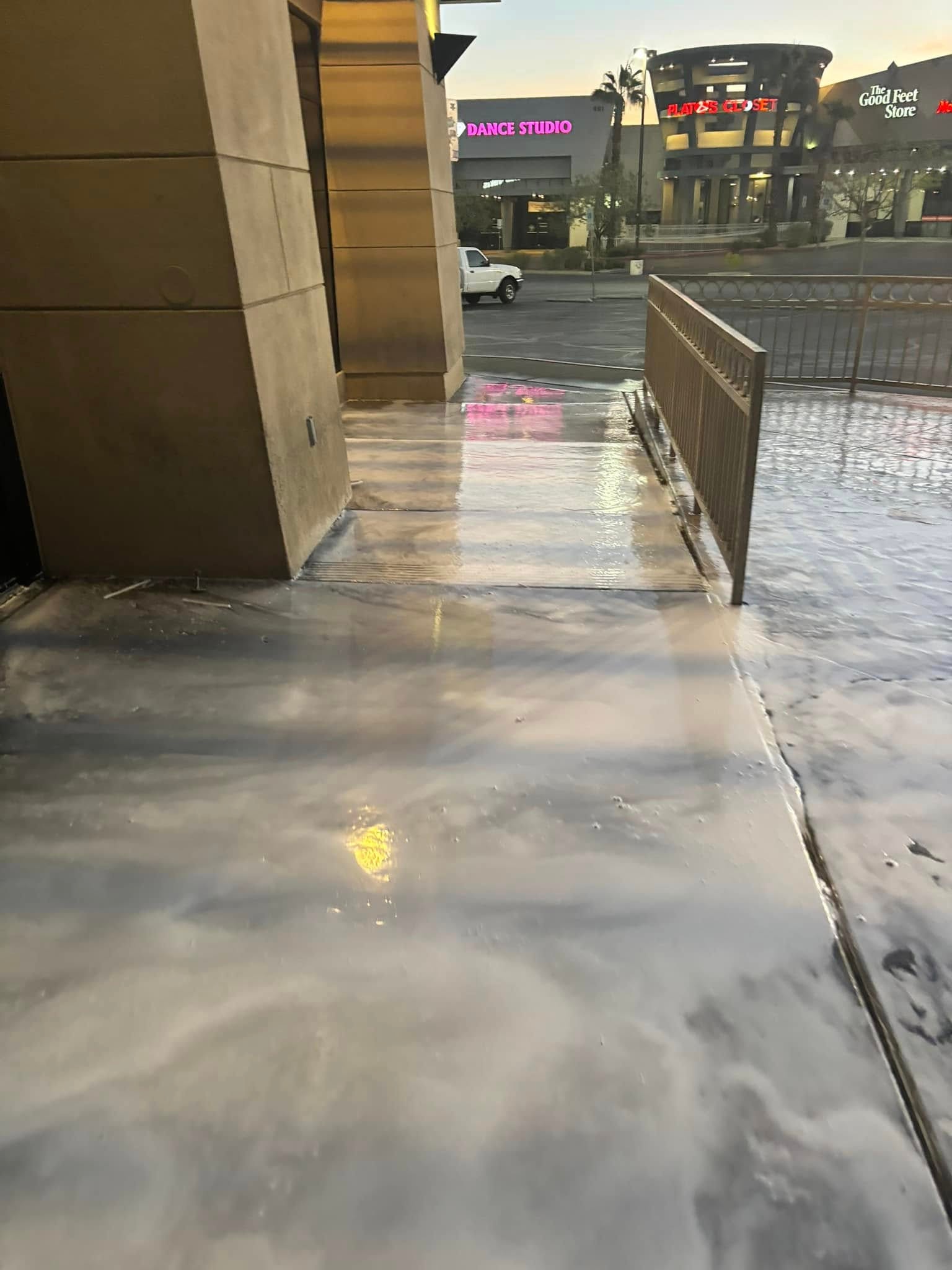 Shopping center sidewalk — after