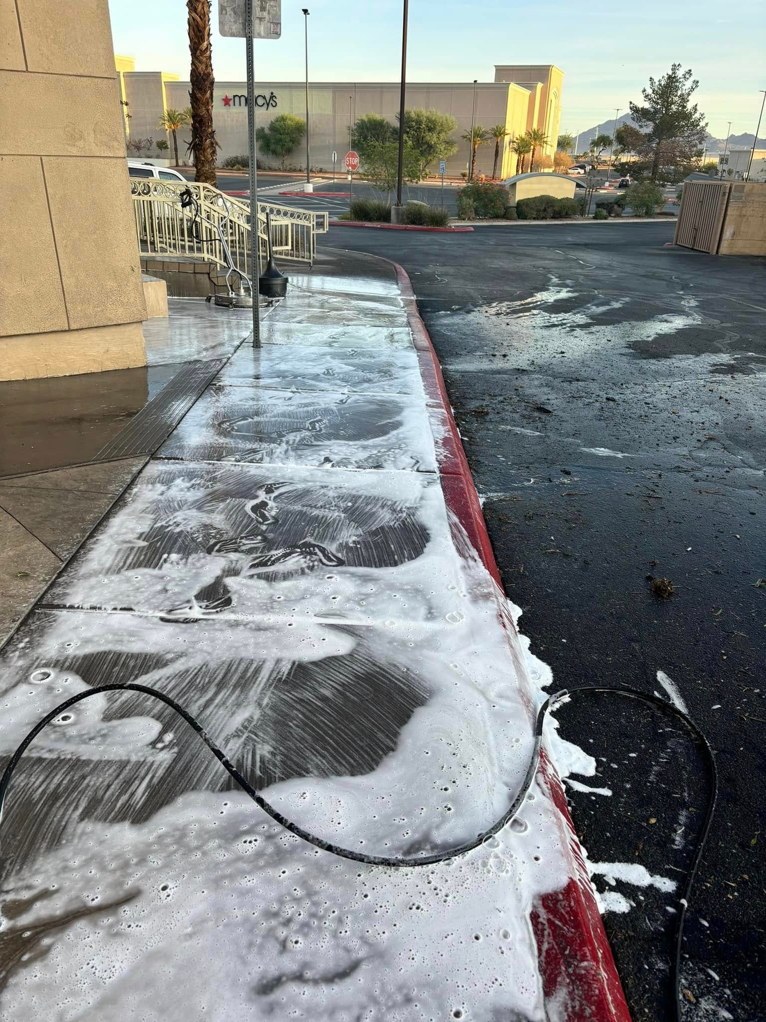 Shopping center sidewalk — wash